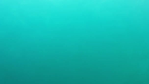 Τυρκουάζ μπλε μελάνι ακρυλικό χρώμα ανάμειξη στο νερό, στροβιλίζονται απαλά υποβρύχια - Πλάνα, βίντεο