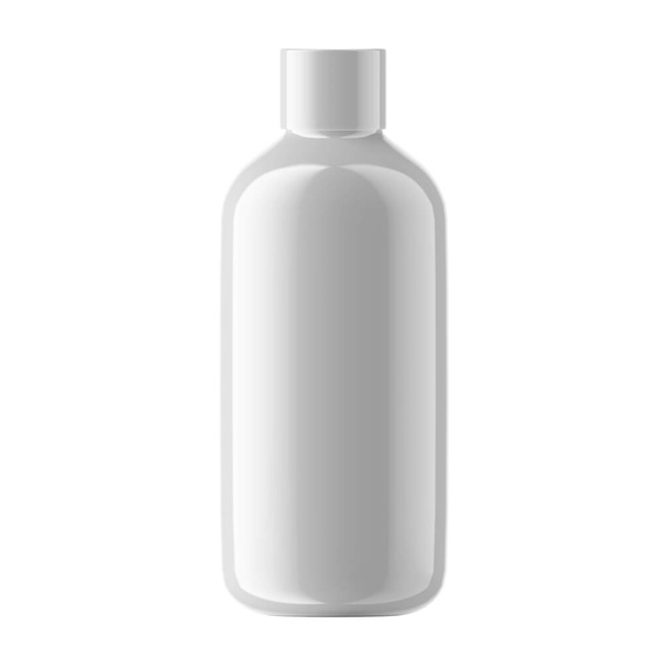 Round Plastic Bottle Cosmetic with Full Cap Isolated - Фото, зображення