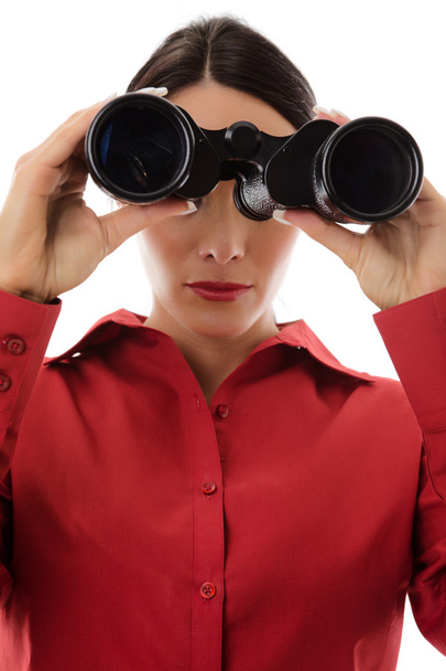 woman with binoculars - Photo, Image