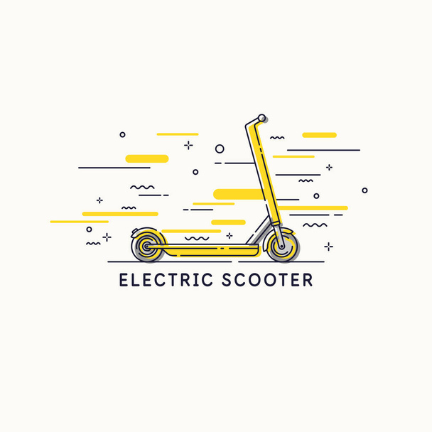 Véhicule. Image graphique d'un scooter électrique dans un style plat. Transport pour se déplacer dans les rues. - Vecteur, image