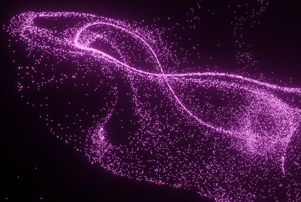 3D Render de muchas partículas ultravioletas pequeñas  - Foto, Imagen