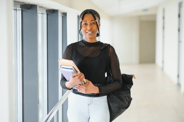 beautiful female african american university student portrait - Valokuva, kuva