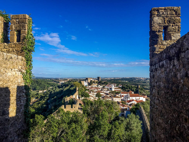 walled medieval city of obidos in portugal europe - Photo, Image