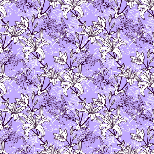 seamless pattern with flowers, vector illustration - Vetor, Imagem