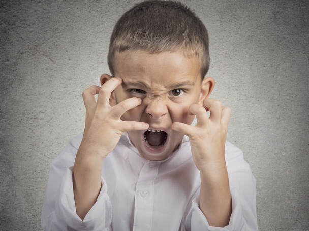 Angry child, Boy Screaming hysterical - Photo, image