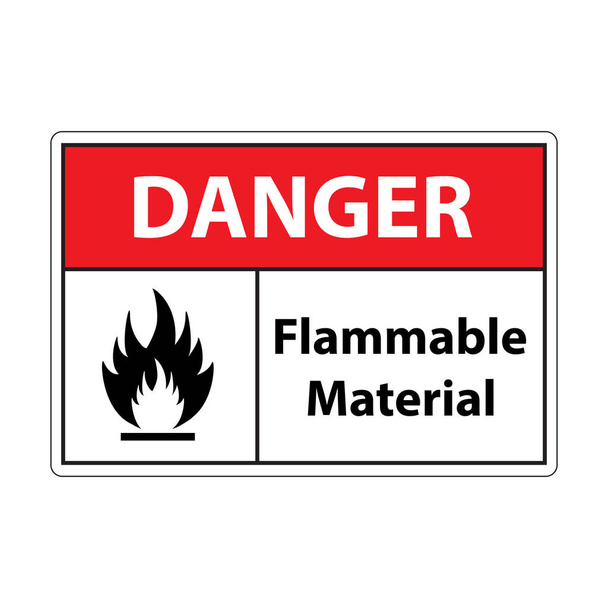 Danger Flammable Material sign icon vector for graphic design, logo, website, social media, mobile app, UI illustration - Вектор, зображення