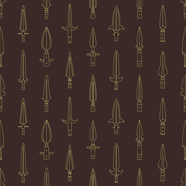 Seamless pattern with ancient spearheads for your project - Vektör, Görsel