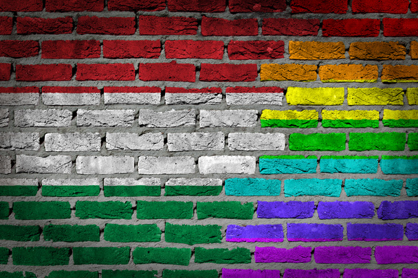 Muro de ladrillo oscuro - Derechos LGBT - Hungría
 - Foto, imagen