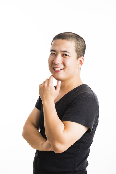 jonge Aziatische man die geïsoleerd op wit - Foto, afbeelding