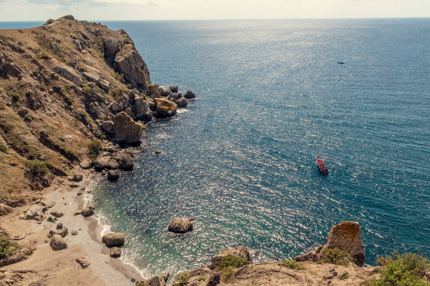 Seascape of the mountains and the sea of Crimea. Summer, sun, sea.  - Fotó, kép