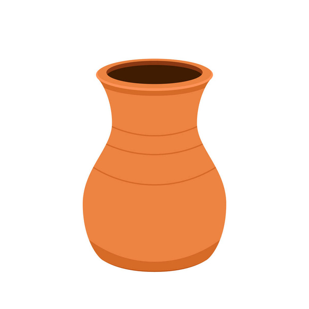 Ceramic pot vector. Jar cartoon vector on white background. - Vector, Image