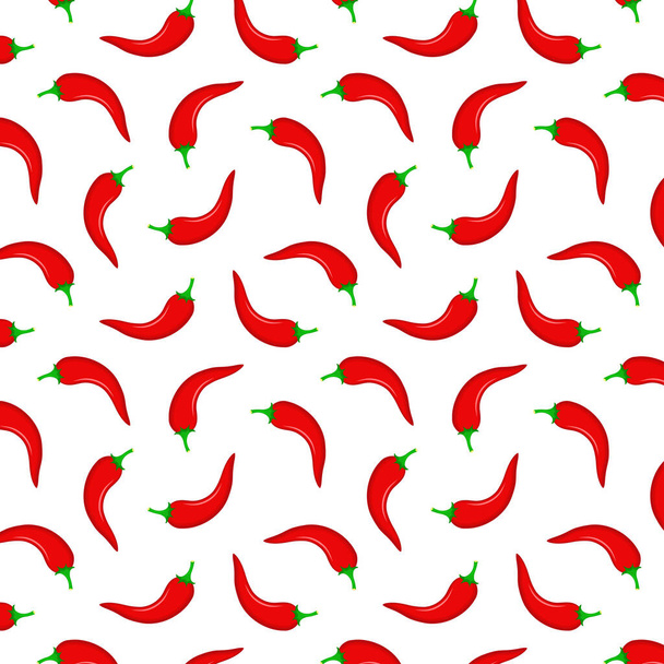 Chili pattern wallpaper. Chili symbol vector. Pepper vector. - Vector, Image