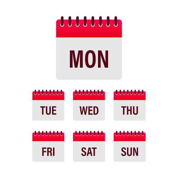 Flat color icon calendar set. Calendar reminder. Month, week, year. Vector background. Flat vector illustration. - Vector, Image