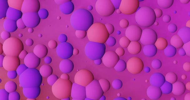 abstrakti tausta, violetti ja vaaleanpunainen pallot tasossa vaaleanpunainen tausta tasainen näkymä. 3d renderointi - Valokuva, kuva