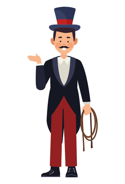 tamer with whip - Vector, Image