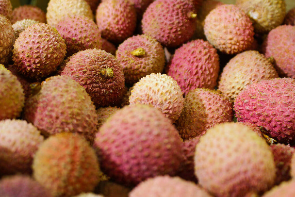 lychee fruits of a tropical tree. exotic berry. - Photo, Image