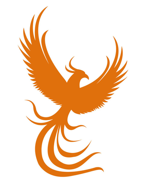 phoenix orange flying - Vector, Image