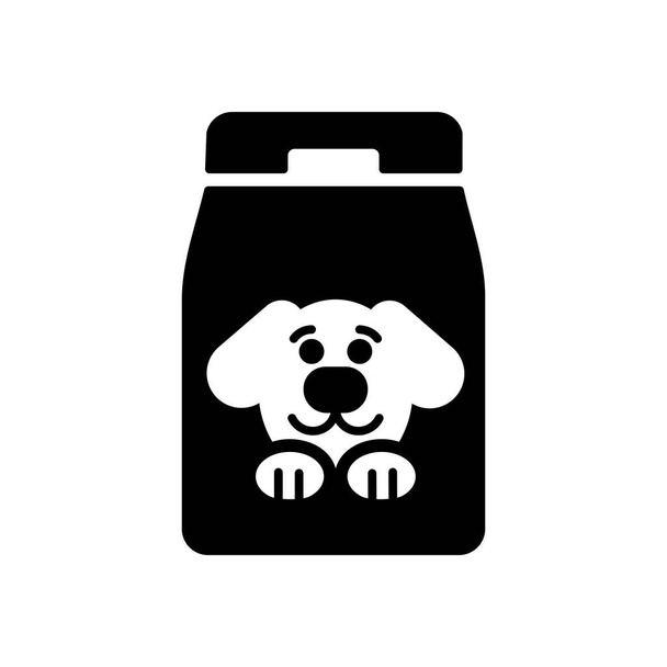 Dog food bag vector glyph icon. Pet animal sign. Graph symbol for pet and veterinary web site and apps design, logo, app, UI - Vector, Image