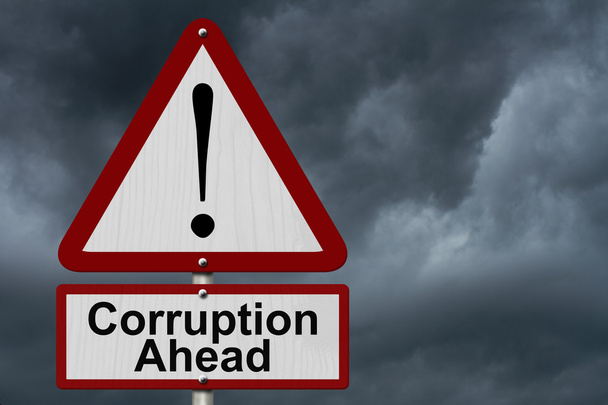 Corrupción por delante Signo de precaución
 - Foto, imagen