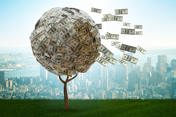 Árbol de dinero en el concepto de negocio - 3d renderizado
 - Foto, Imagen
