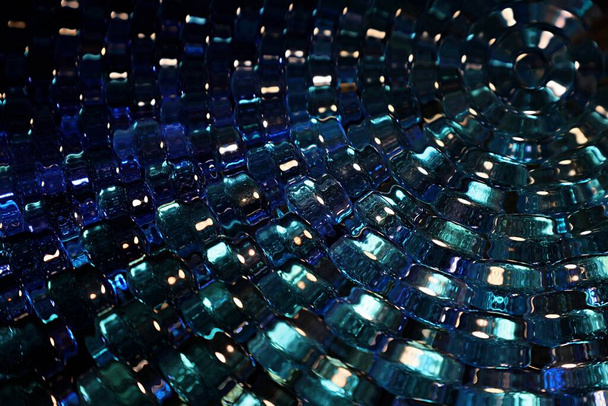 Abstract design,small blue glass lenses,decorative nuggets. - Foto, Imagen