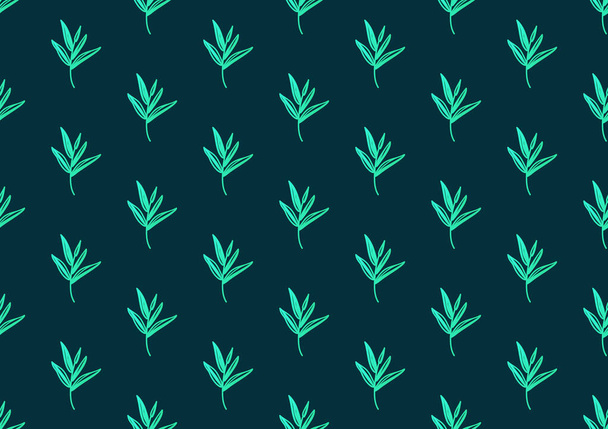 fondo de patrón floral, rama de eucalipto en patrón oscuro, papel digital, papel pintado, cubiertas, textil - Vector, Imagen