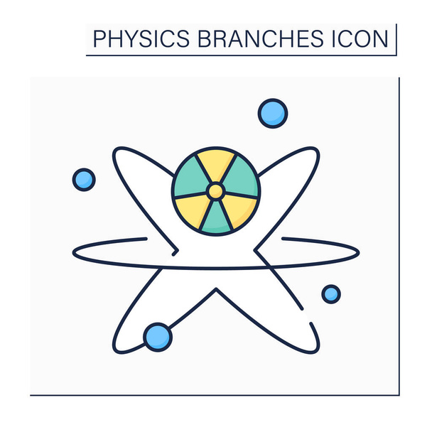 Nukleáris fizika színes ikon - Vektor, kép