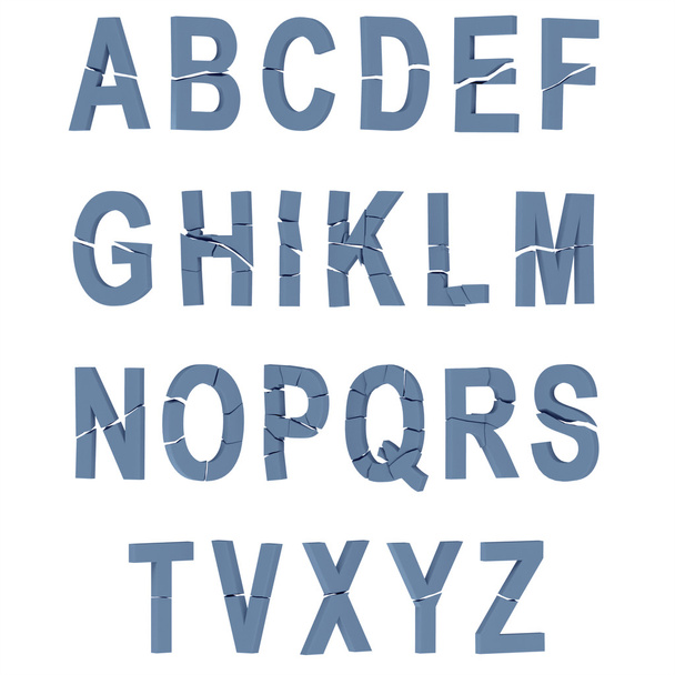 illustration of broken alphabet - Photo, Image