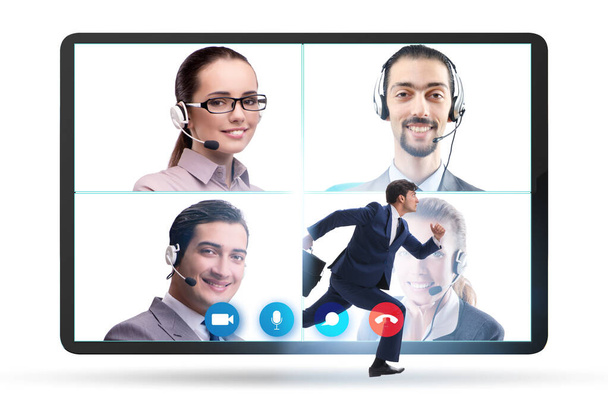 Videokonferenzkonzept mit Menschen in Online-Anruf - Foto, Bild