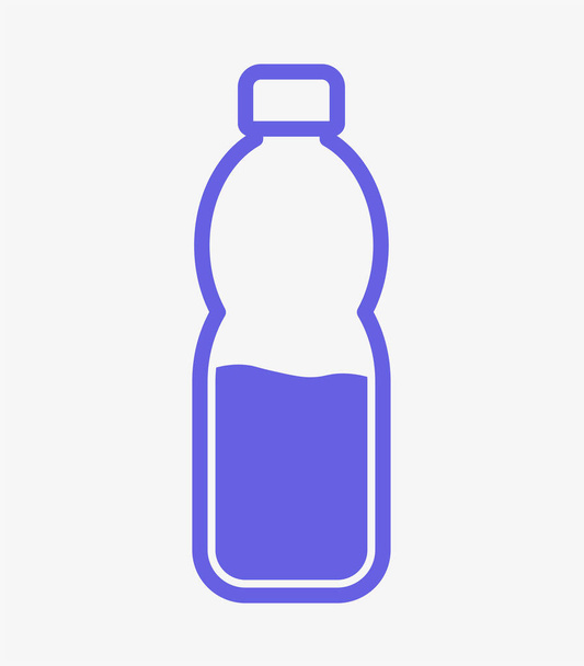 Blaues Flaschenvektorsymbol im flachen Design-Stil - Vektor, Bild