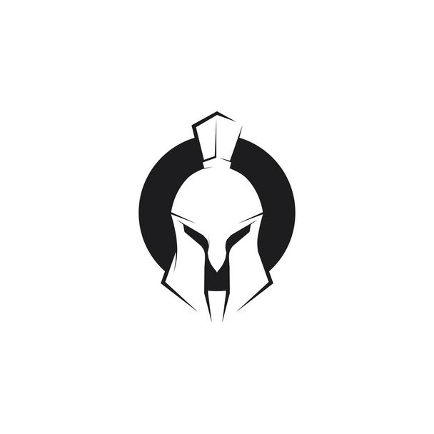 Spartan Helmet λογότυπο και μονομάχος, δύναμη, τρύγος, σπαθί, ασφάλεια, θρυλικό λογότυπο και διάνυσμα του κλασικού στρατιώτη - Διάνυσμα, εικόνα