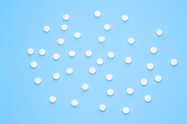 White pills background - Foto, imagen