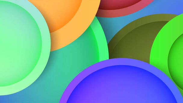3d circle Colorful Abstract Geometric Design Background - Vektör, Görsel
