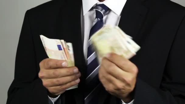 banknoty euro, korupcja - Materiał filmowy, wideo