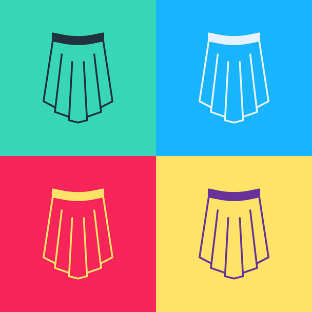 Pop art icono de la falda aislado en el fondo de color. Vector - Vector, Imagen