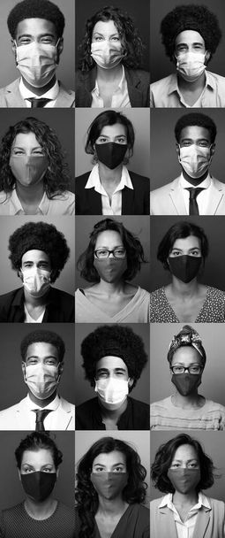 Beautiful people wearing a mouth mask - Foto, Bild