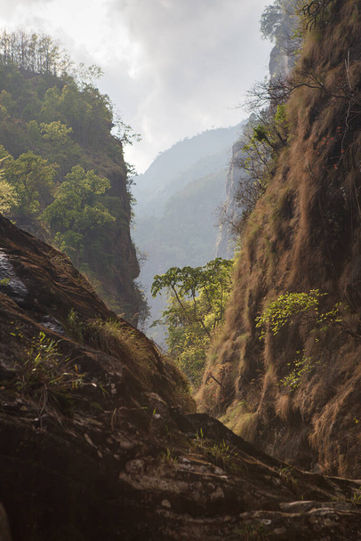 Deep canyon in Himalayas - Фото, зображення
