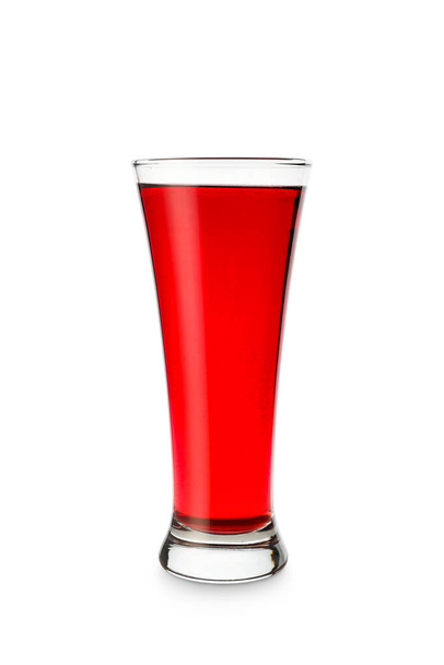 Glass of delicious pomegranate juice on white background - Photo, Image