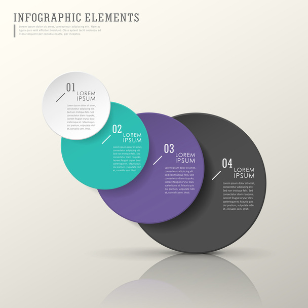 modern realistic paper circle infographic elements - Vector, Image
