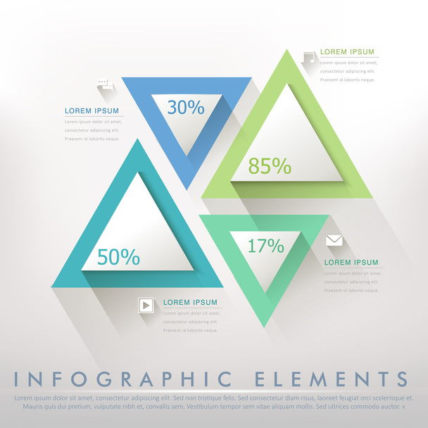 colorful modern paper triangle abstract infographic - Vector, Imagen