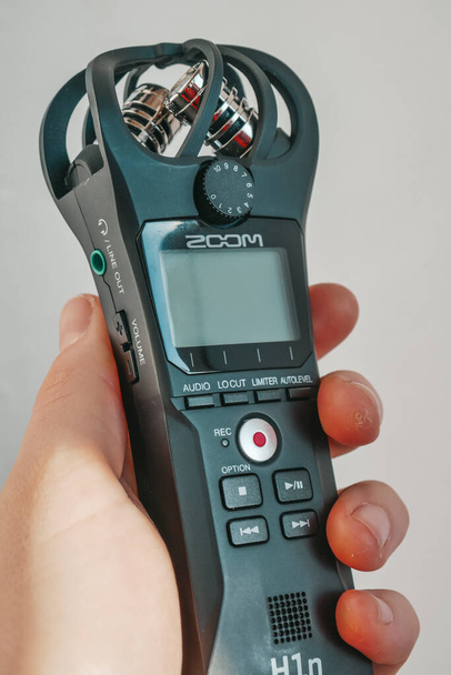 Zoom voice recorder with microphone for voice recording. - Photo, Image