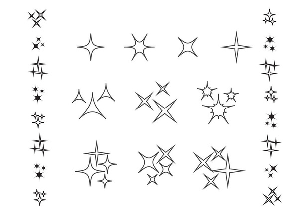 Vector sparkles pictogramserie. Ster element, licht en helder vectorillustratie - Vector, afbeelding