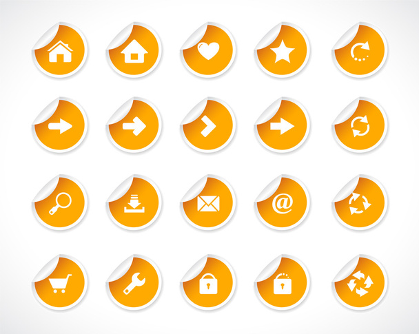 Stickers with web icons. Vector. - Vetor, Imagem