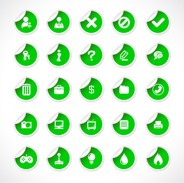 Stickers with web icons. Vector. - Вектор,изображение
