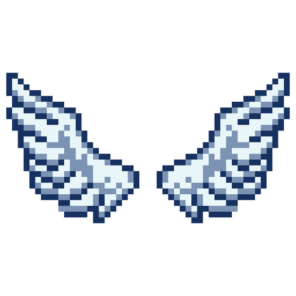 8 bit pixel wings, vector illustration - Vector, Imagen
