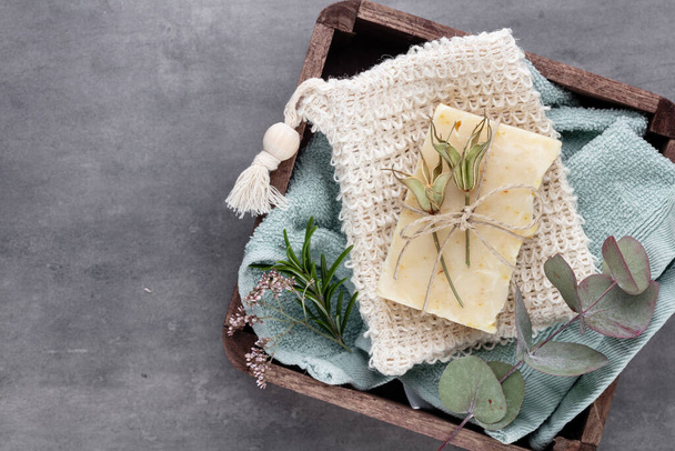 Natural handmade soap. Organic soap bars with plants extracts. - Fotó, kép