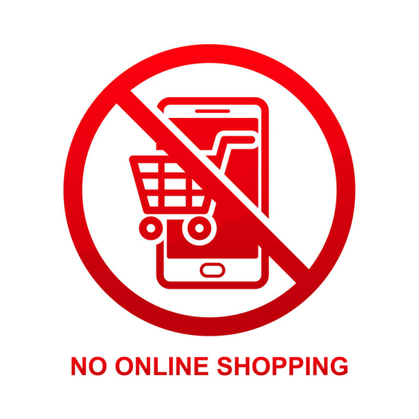 No online shopping sign isolated on white background vector illustration. - Vetor, Imagem