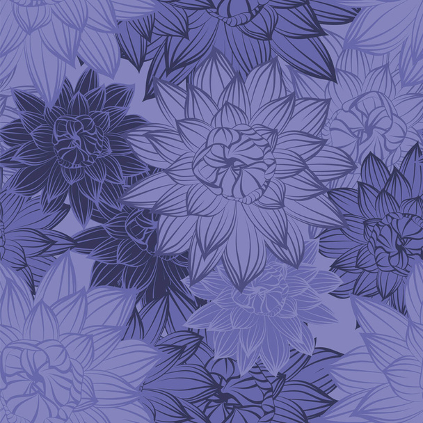 花のシームレスなベクトルパターン。非常にパーリ色、 2022年の現代的な色でエレガントなデザイン。花と渦の要素。テキスタイルプリントや壁紙に最適. - ベクター画像