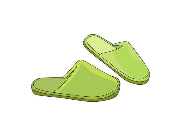 Home slippers. Cartoon vector icon isolated on a white background. - Vektor, obrázek
