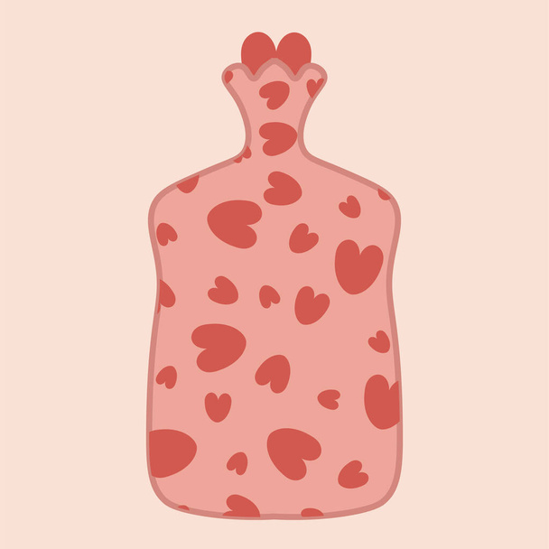 Menstruatie hygiëne. Vrouwelijke periode producten - warm water fles. Vrouwelijke menstruatie illustratie. Menstruatie. Feminisme. Gendergelijkheid. vectorgrafieken - Vector, afbeelding